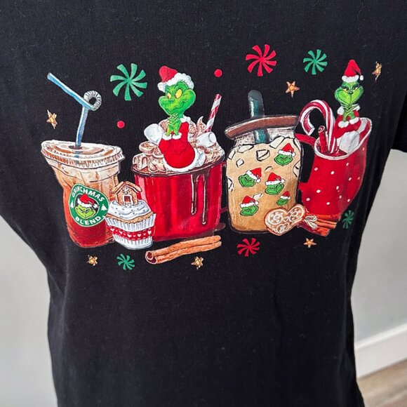 Starbucks Inspired Grinchmas Holiday Christmas T-Shirt - Picture 6 of 10